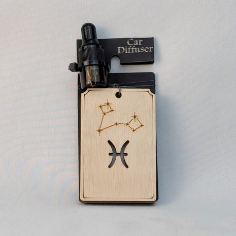 Zodiac Car Diffuser - Pieces natural wood