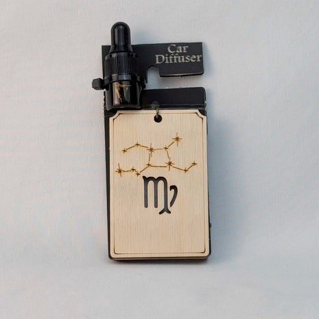 Zodiac Car Diffuser - Virgo natural wood