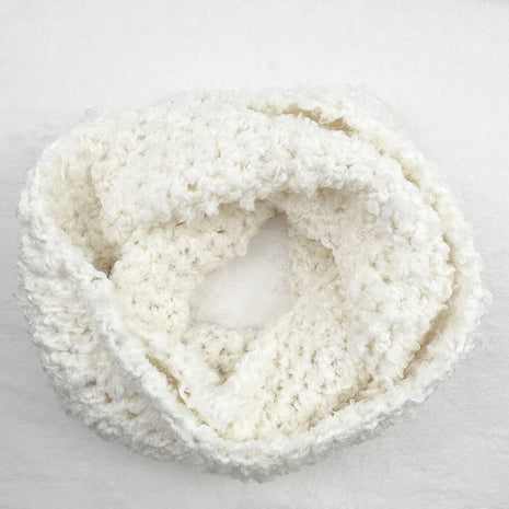 Chunky Infinity Scarf - White