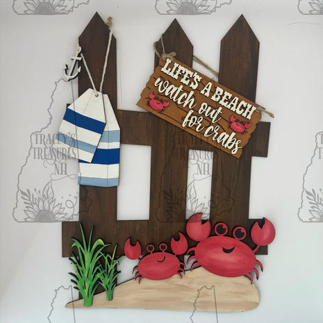 Beach Fence with Crab - Stand Included