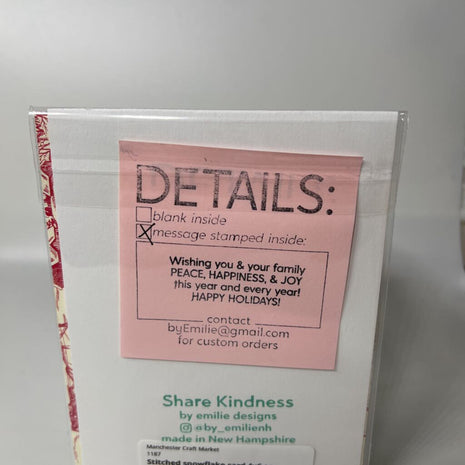 Stitched snowflake card