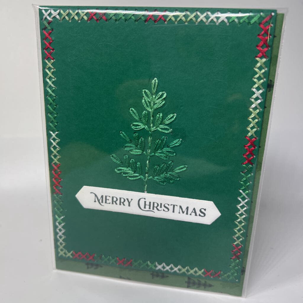 Stitched tree card