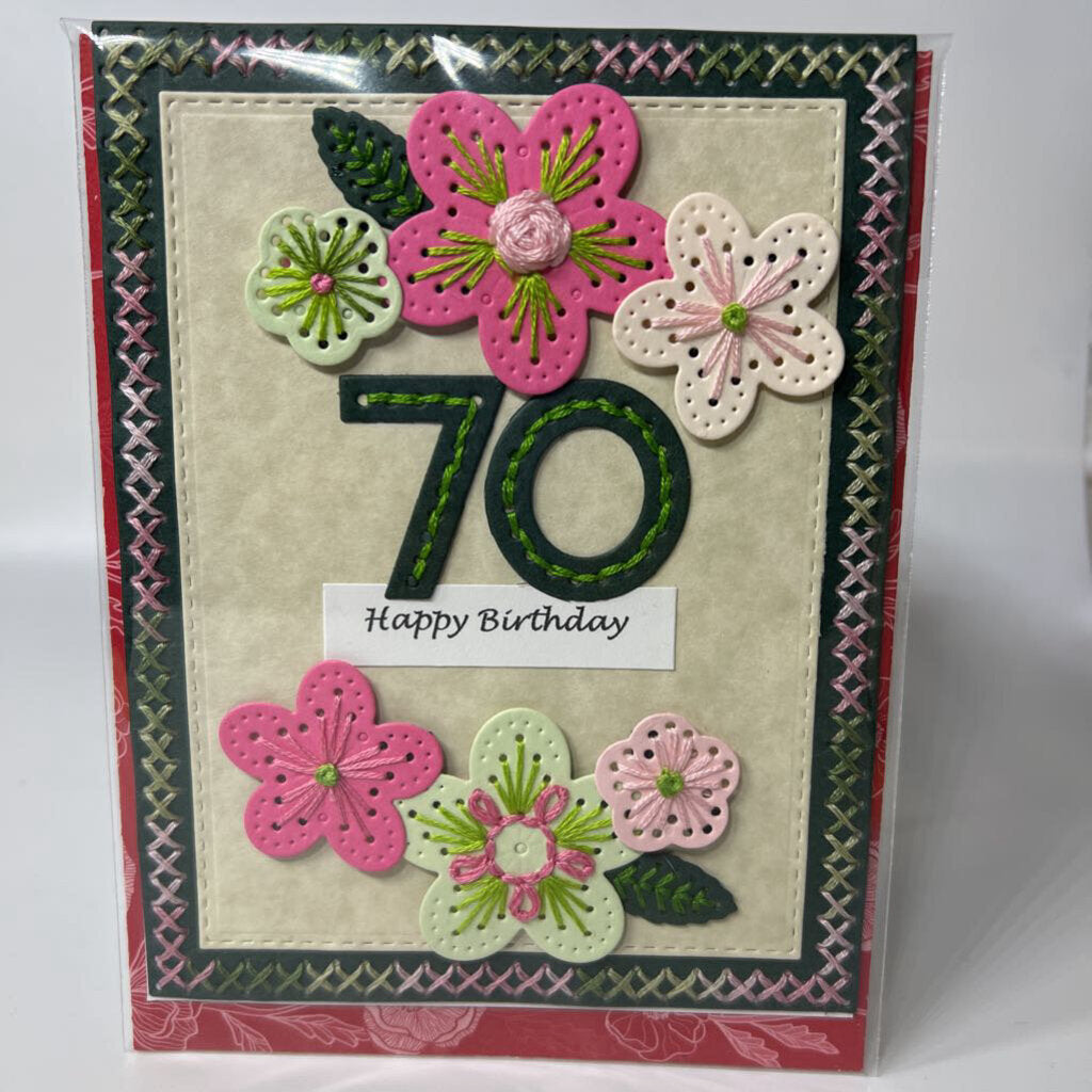 70th stitched card