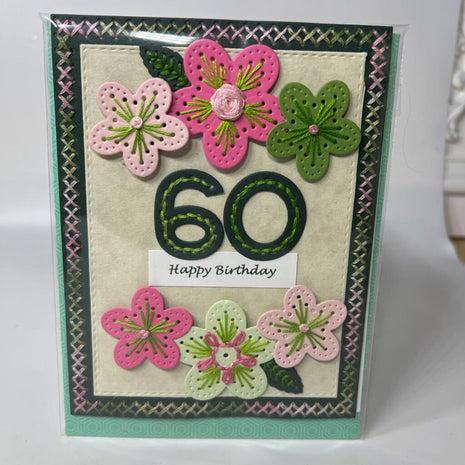 60th stitched card