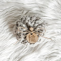 Crochet Pumpkin with Hello Fall Pumpkin Charm in Parchment