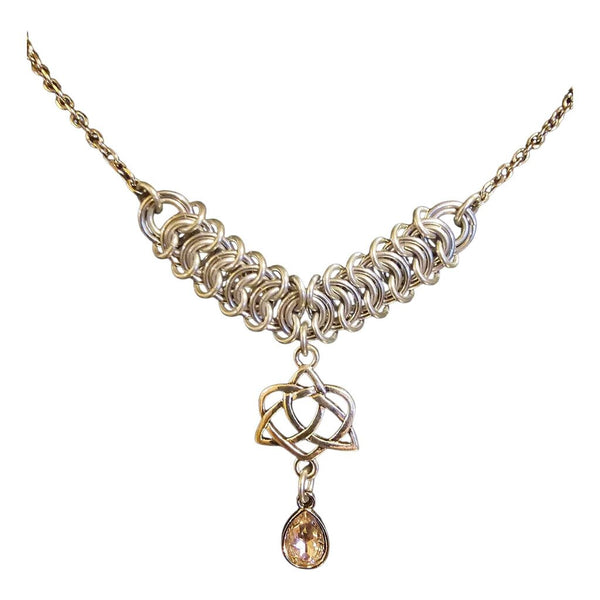 Pink Crystal Silver Vertebrae 