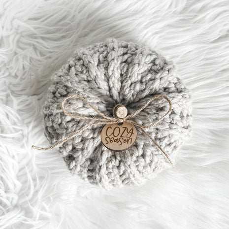 Large Crochet Pumpkin in Parchment / Cozy Season