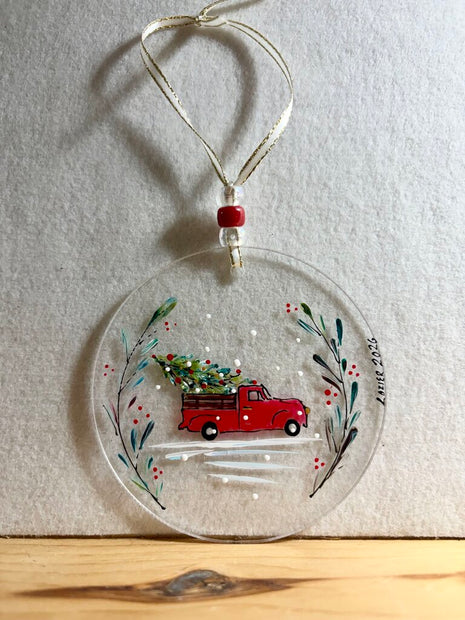 Red truck acrylic disc