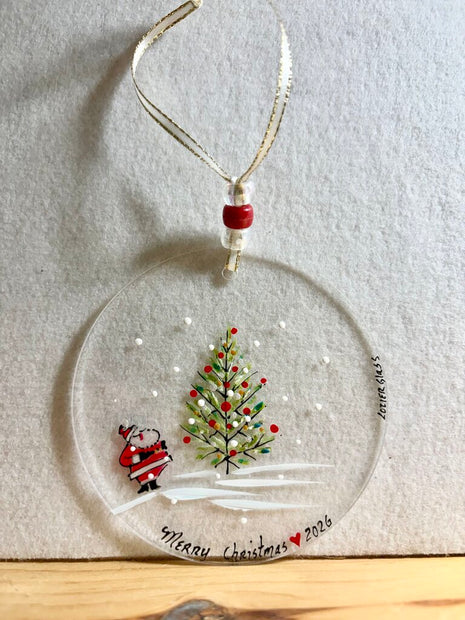 Santa tree acrylic disc