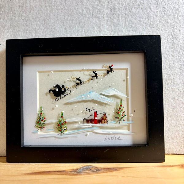 Santa sleigh mini frame