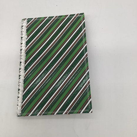 Green striped Christmas handmade December Daily journal