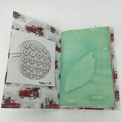 Green striped Christmas handmade December Daily journal - view 2