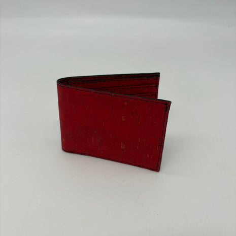 Classic Cork Bifold Wallet- Red