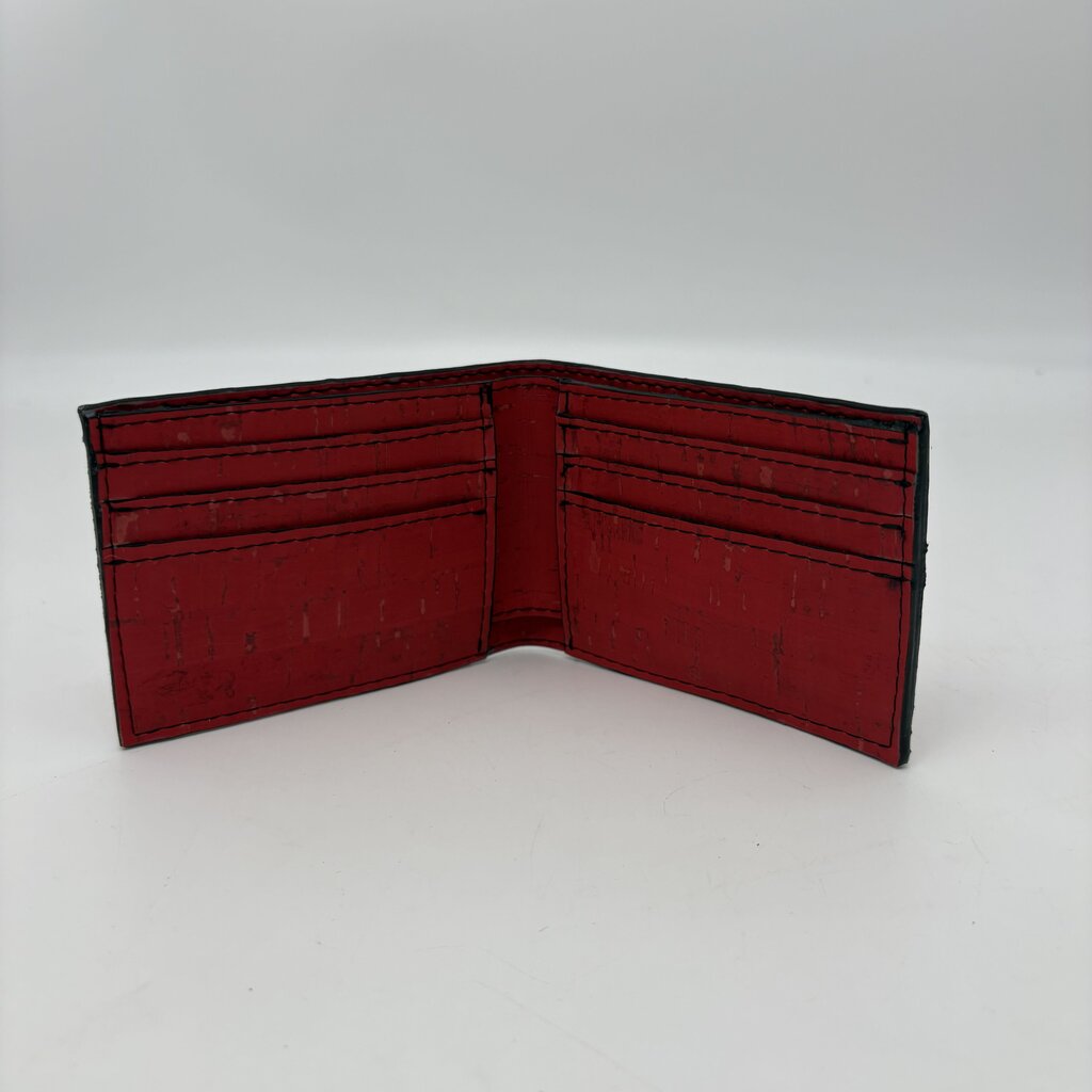 Classic Cork Bifold Wallet- Red