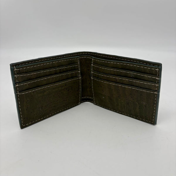 Classic Cork Bifold Wallet- Hunter Green