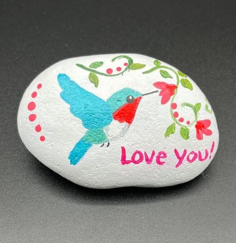 Rock sm. white w/hummer "love you"