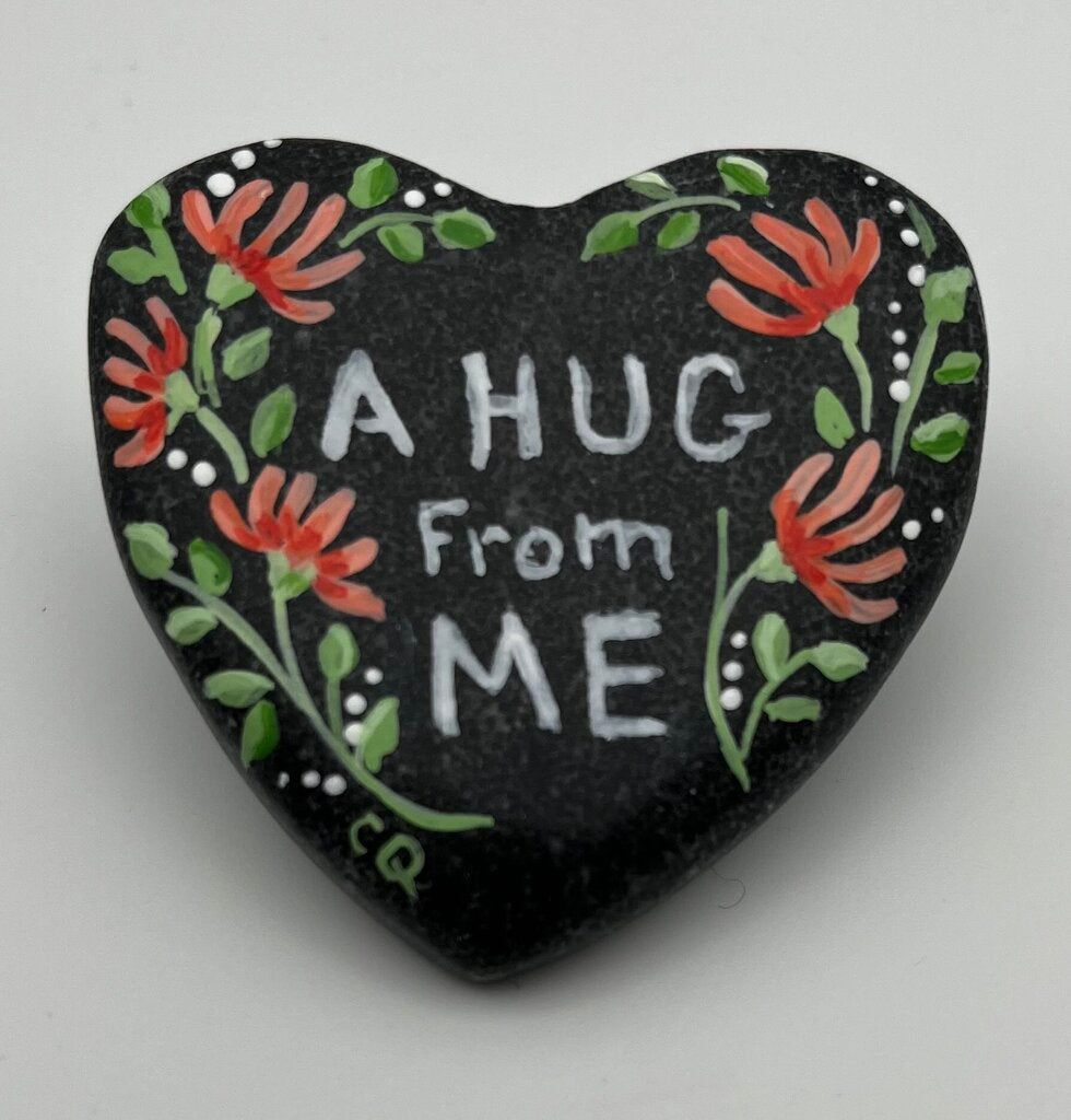 Heart rock nat. w/or. day lillies "You are loved"