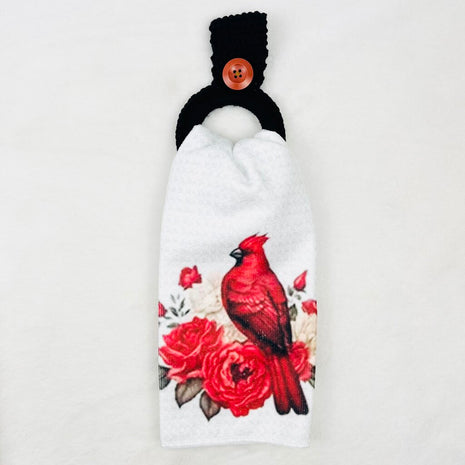 Hanging Towel Set - Cardinal with Rose