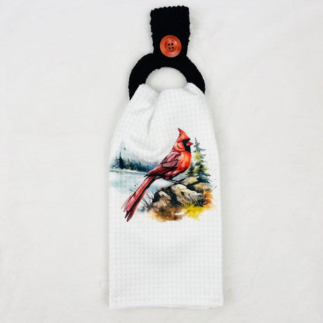 Hanging Towel Set - Cardinal on Rocks