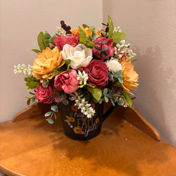 Happy Fall Y'all Mug filled with Sola Wood Flowers - view 3