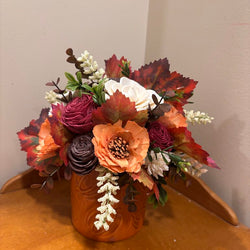 Pumpkin Mug filled with Sola Wood Flowers - view 2