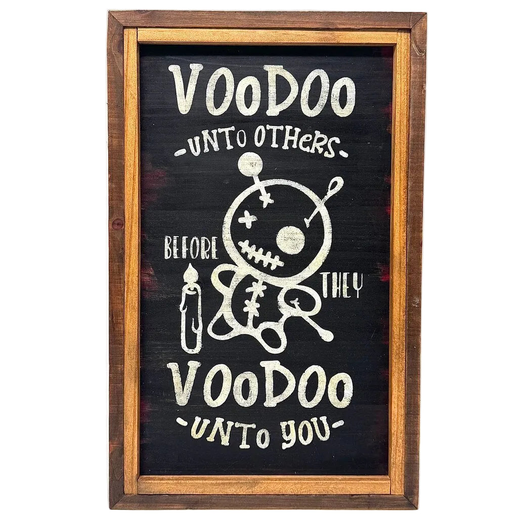 Voodoo wooden hanging signs
