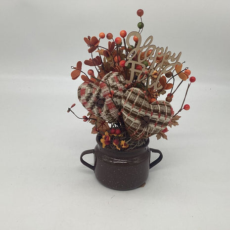 Fall Brown Heart Sugar Bowl