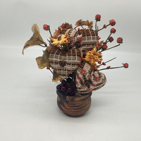 Fall 3 Heart Brown Swirl Bowl