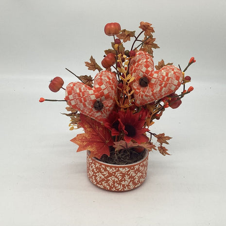 Fall Orange Hearts Floral