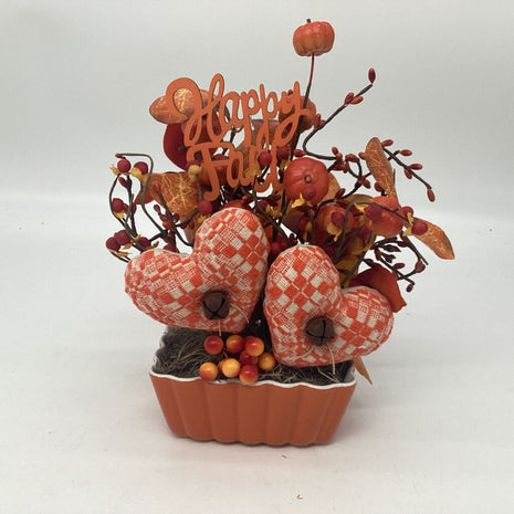 Fall Orange Hearts Floral