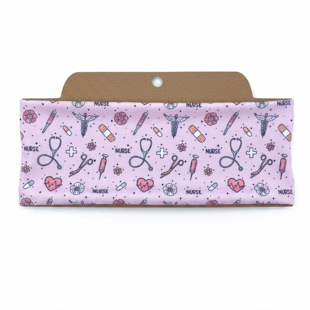 Pink Nurse Soft Stretch Twist Knot Headband | CrystalxClear Collection