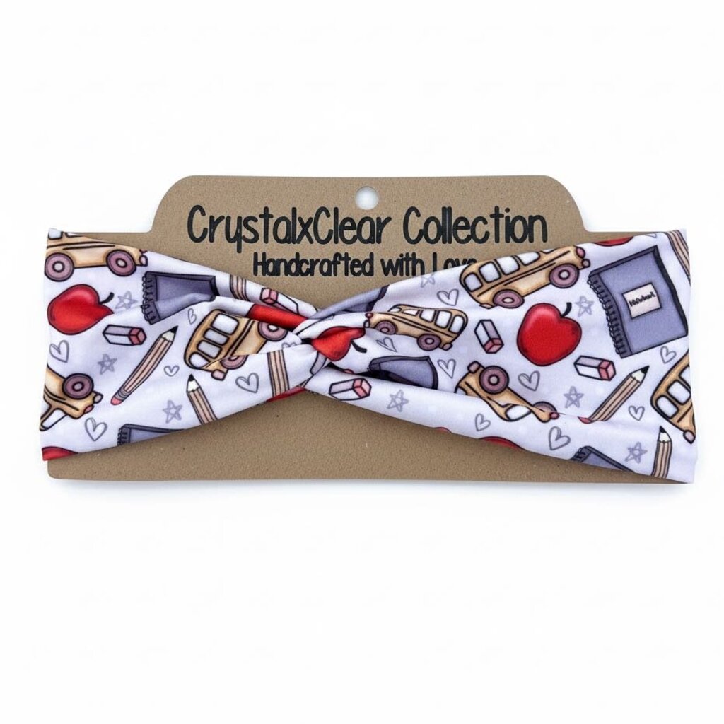 Back to School Soft Stretch Twist Knot Headband | CrystalxClear Collection
