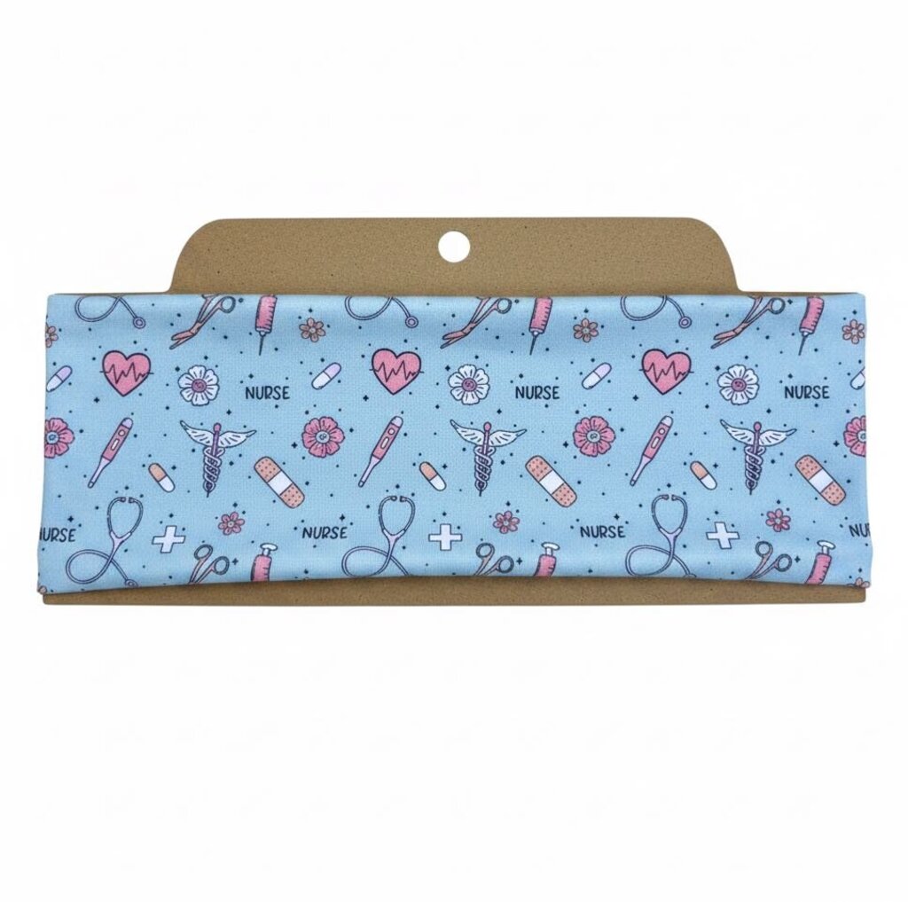 Blue Nurse Soft Stretch Twist Knot Headband | CrystalxClear Collection