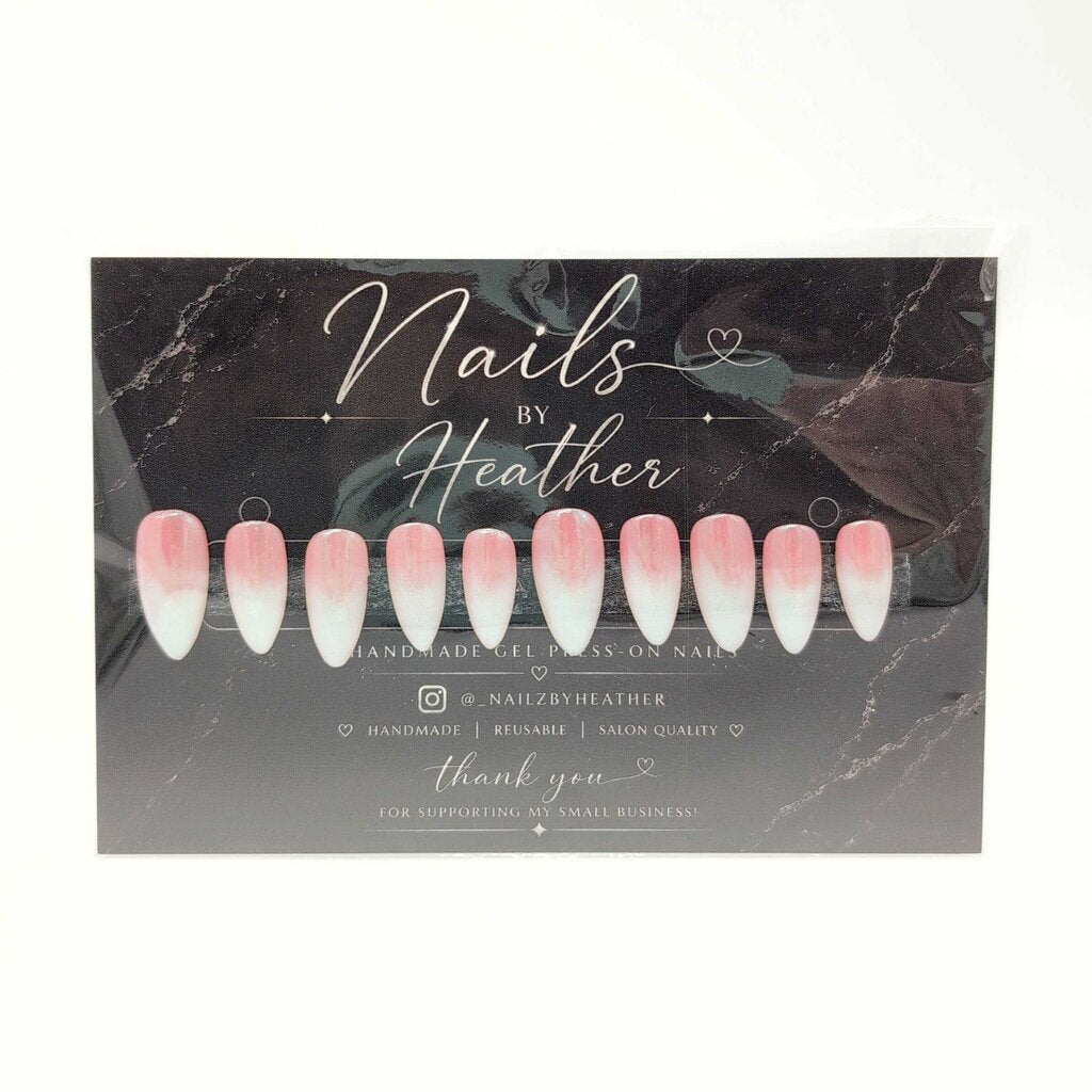 Ombre Pink & Whites Chromed Set - Medium Almond