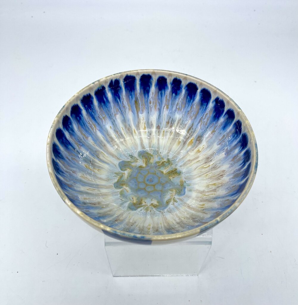 Serving Bowl-Cobalt Peacock/Gingham