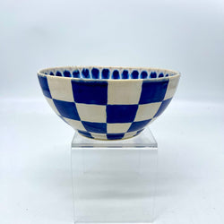 Serving Bowl-Cobalt Peacock/Gingham - view 3