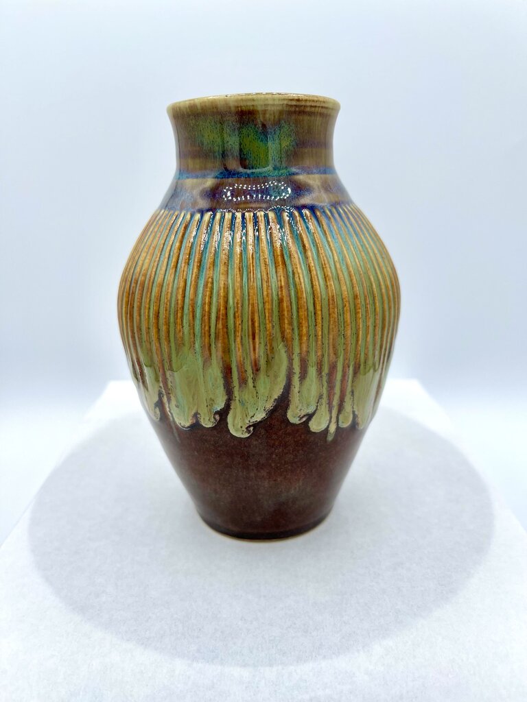 Vase- Iron Luster Iridescent Flux