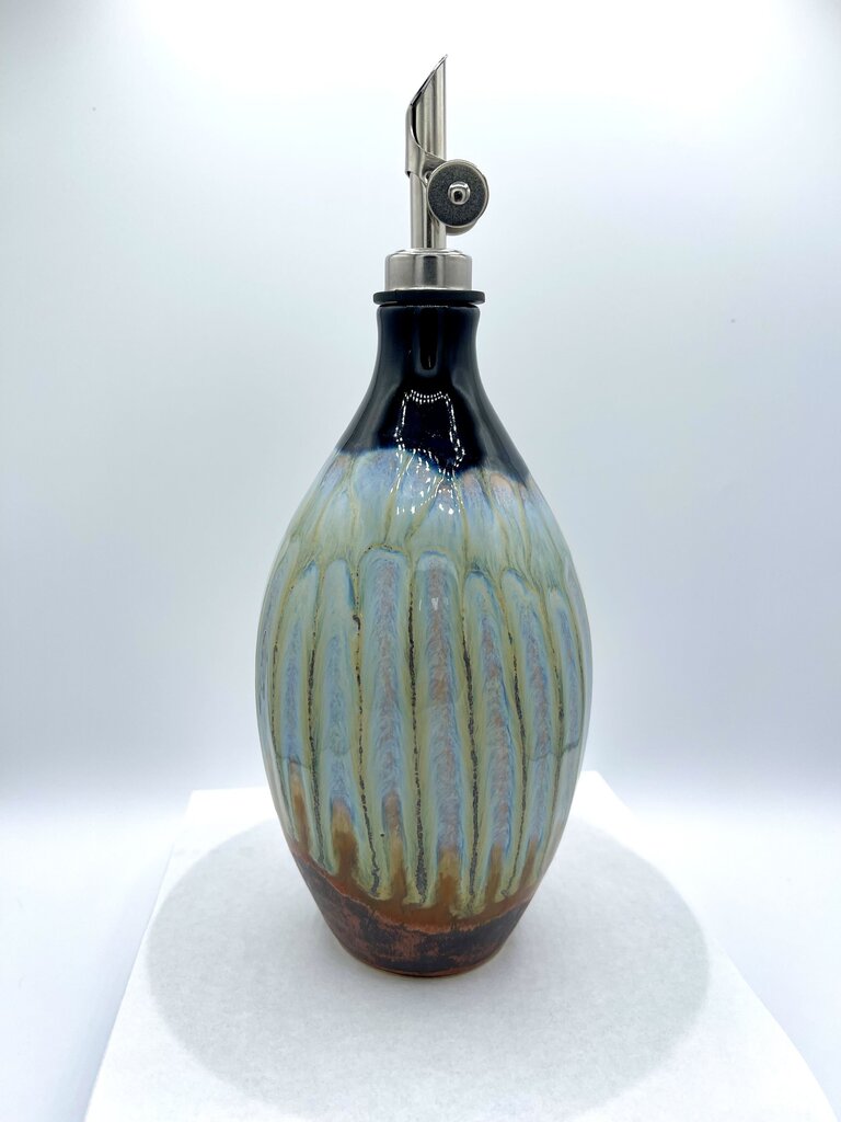 Oil Cruet- Obsidian/Ice/Copper FP