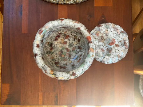 Resin-Pumpkin Dish w/Lid