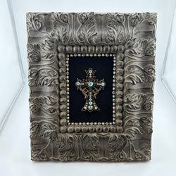 VTG CROSS w/vtg Aurora Borealis in unique frame - view 1