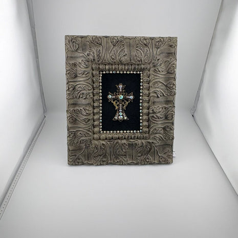 VTG CROSS w/vtg Aurora Borealis in unique frame