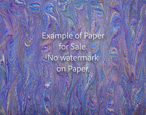 11 x 14 Original Hand-Marbled Paper - lavender, blue 1