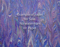 11 x 14 Original Hand-Marbled Paper - lavender, blue 2