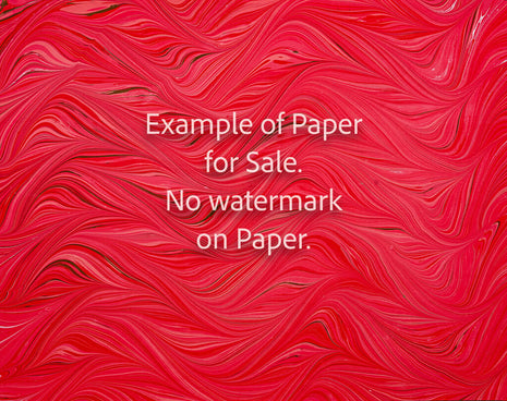 11 x 14 Original Hand-Marbled Paper - Red, pink, dark gray