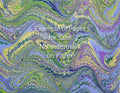 8 x 10 Original Hand-Marbled Paper - lavender yellow green