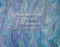 8 x 10 Original Hand-Marbled Paper - lavender purple teal