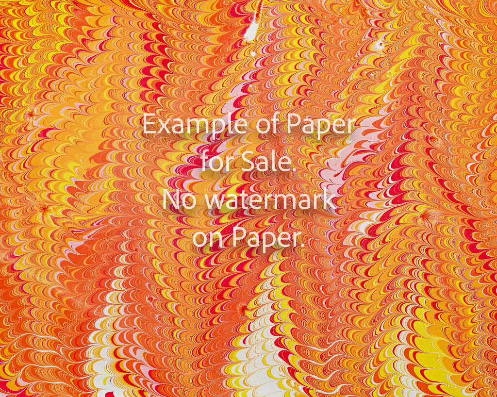 8 x 10 Original Hand-Marbled Paper - Orange yellow red