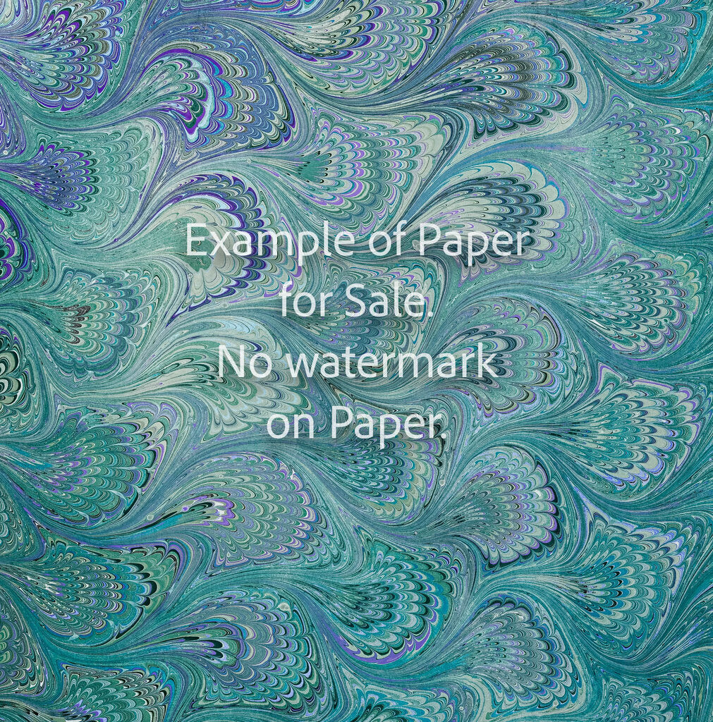8 x 8 Original Hand-Marbled Paper - greens bouquet pattern 1
