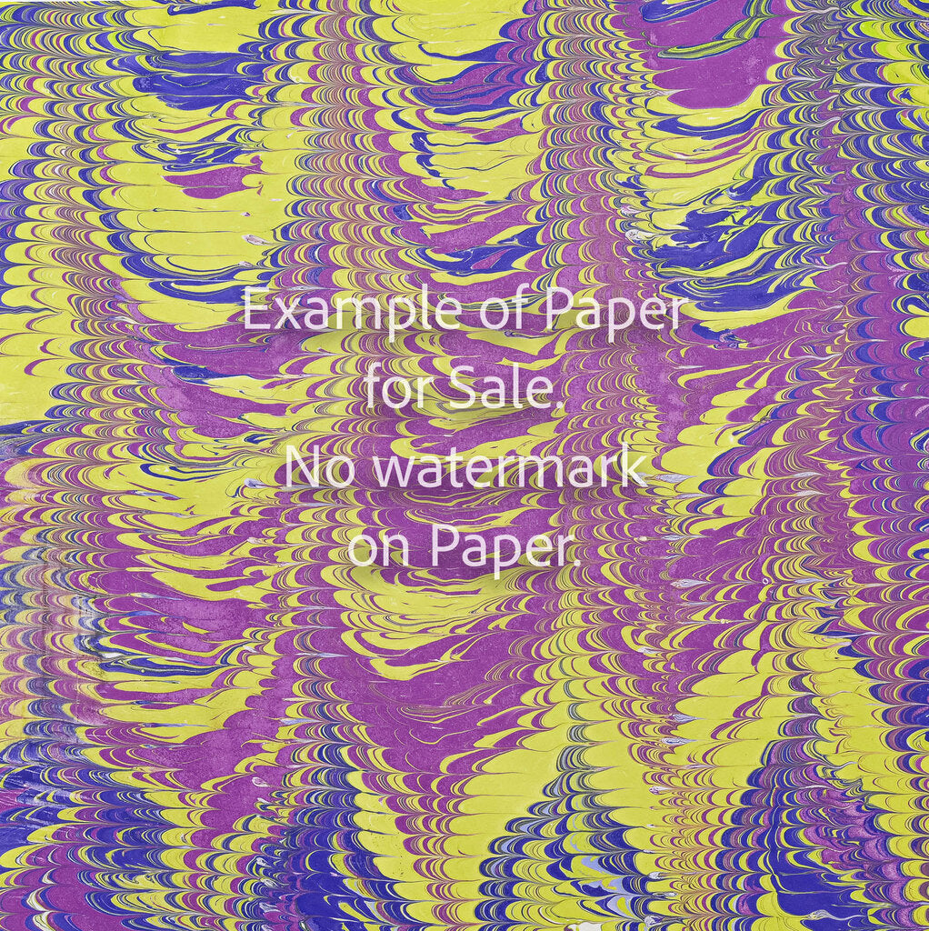 8 x 8 Original Hand-Marbled Paper - purple yellow 2