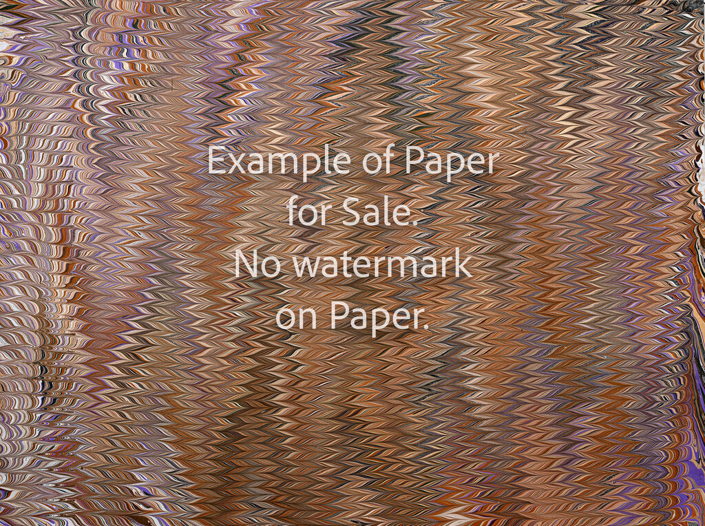 18 x 24 Original Hand-Marbled Paper - brown Chevron pattern